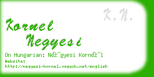 kornel negyesi business card